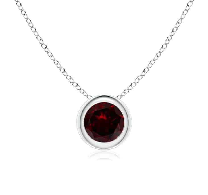 Bezel-Set Garnet Solitaire Pendant