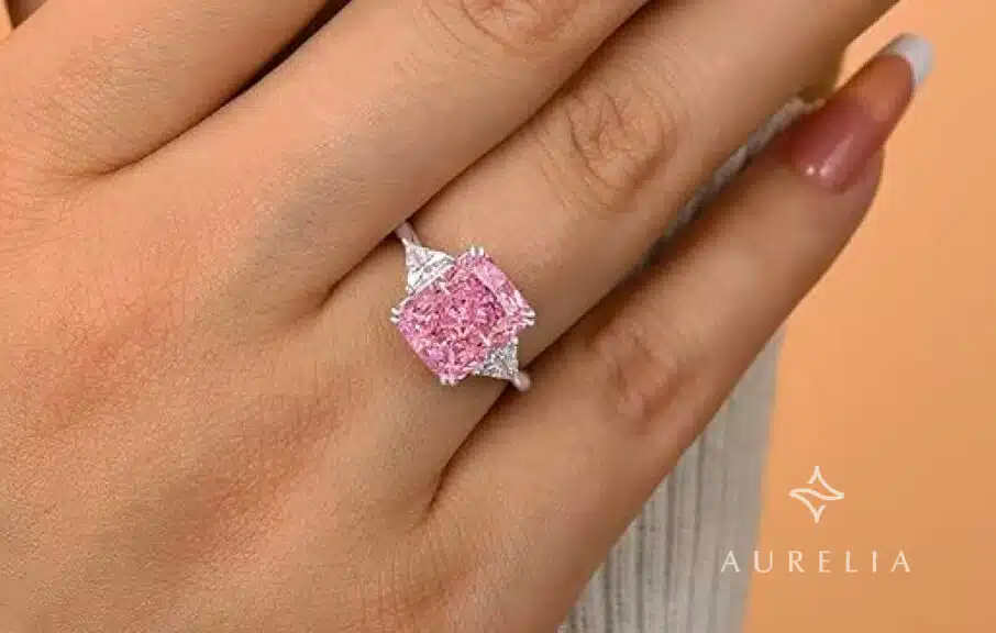 Radiant Cut Yellow, Pink, Clear Simulated Diamond Ring in Sterling Silver