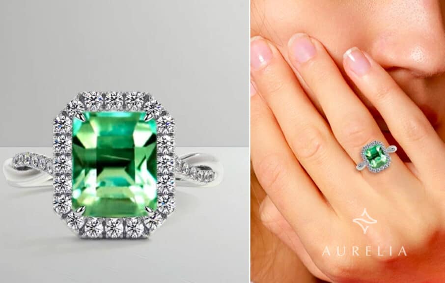 Asscher-Shaped Alexandrite Ring