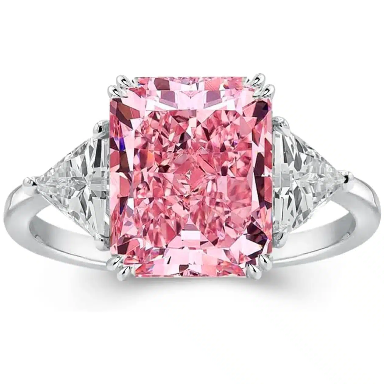 RODIFFY 4.0CT Radiant Cut Simulated Diamond Ring