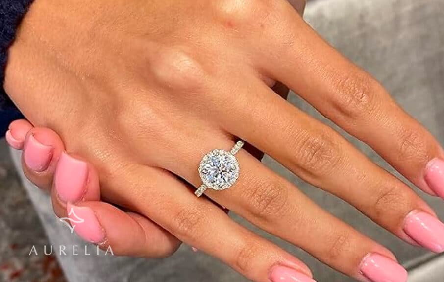 1/2 Carat Lab Grown Diamond and 2 Carat Moissanite Engagement Ring for Women in 14k White/Yellow/Rose Gold (D-E, VS, cttw) Wedding Ring Size 5.5 to 8