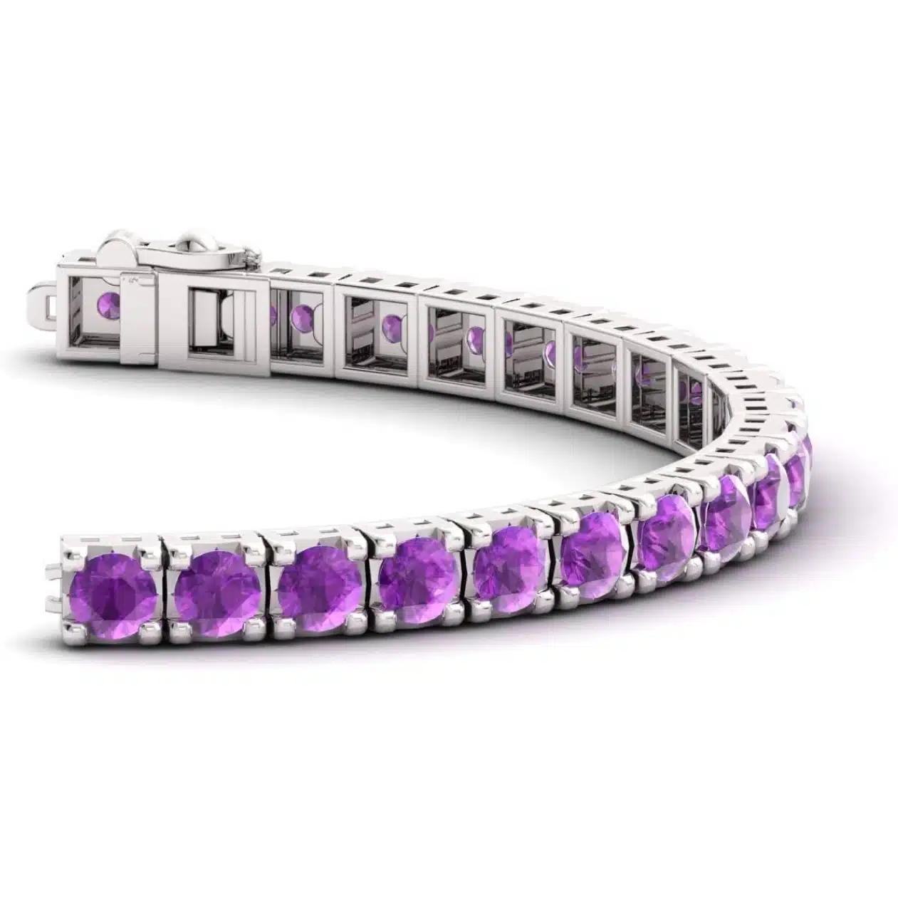 Diamondere Amethyst Tennis Bracelet in Sterling Silver