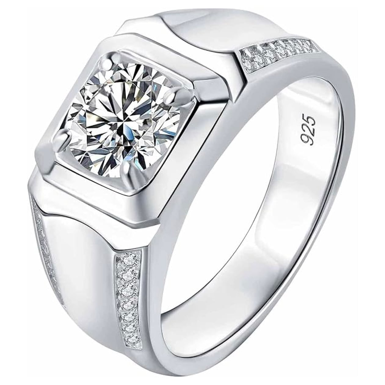 SweetJew Men's Moissanite Wedding Band