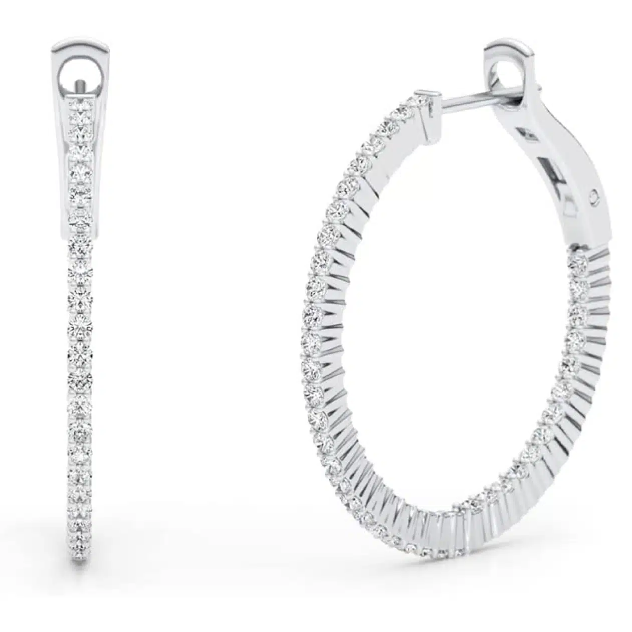 Moissanite Inside Out Hoop Earrings