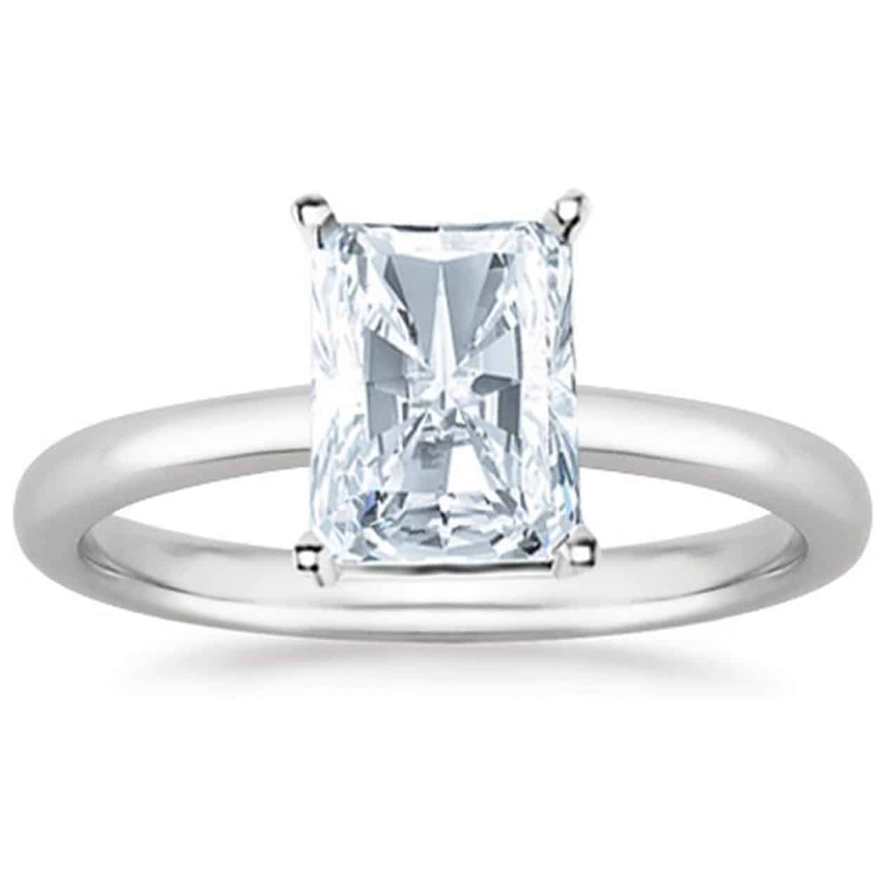 Houston Diamond District 14K White Gold Lab Grown Diamond Solitaire Ring