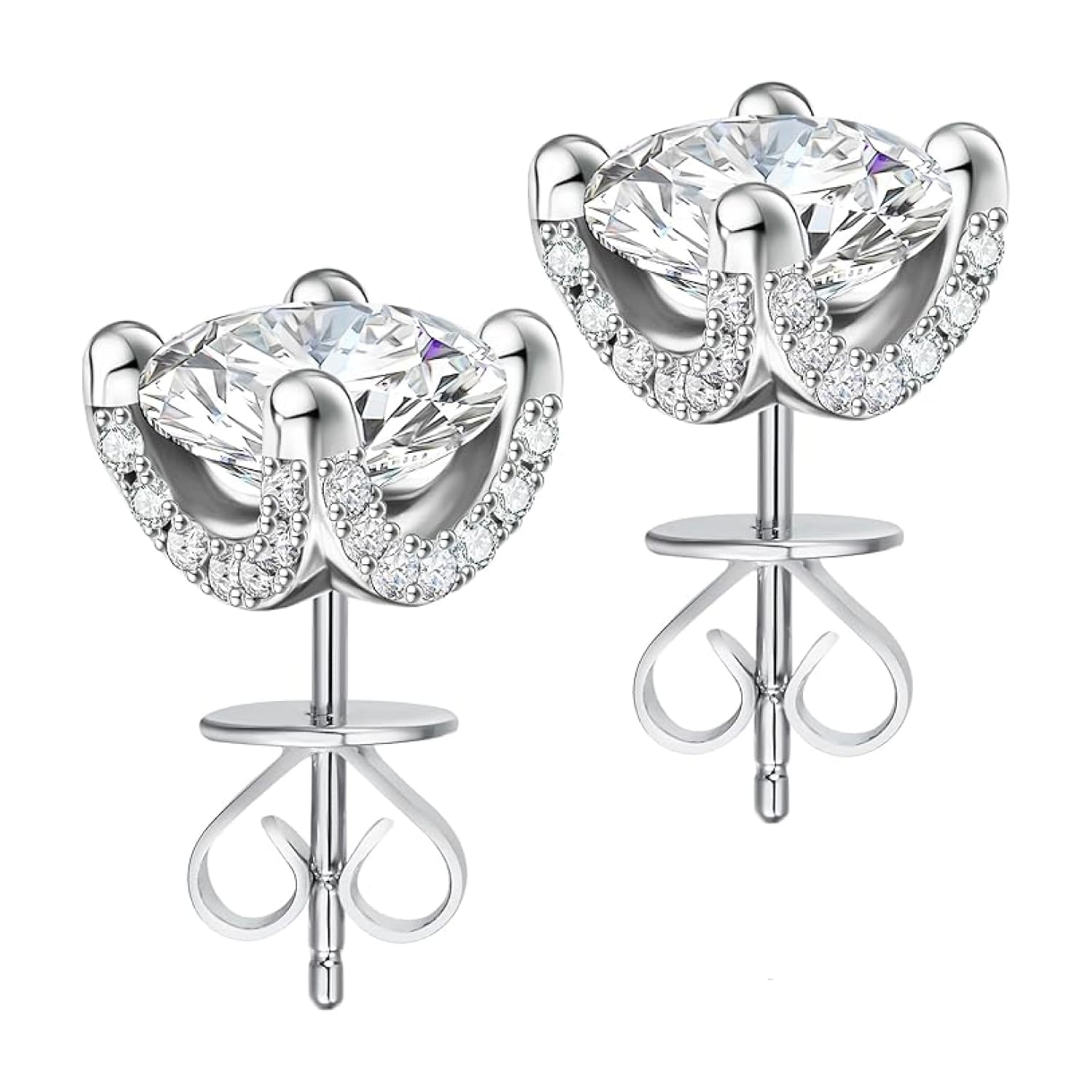 ABSOLUTE Moissanite Stud Earrings for Women 2 Carat