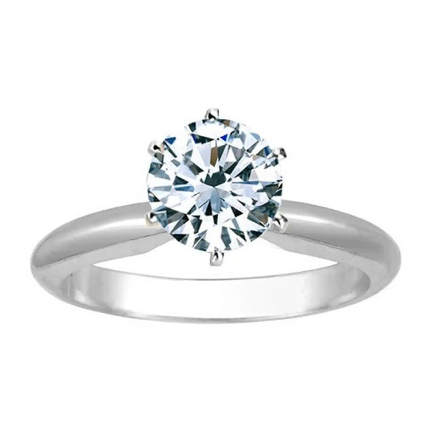 18K White Gold 2 Carat Lab Grown Round Diamond Ring