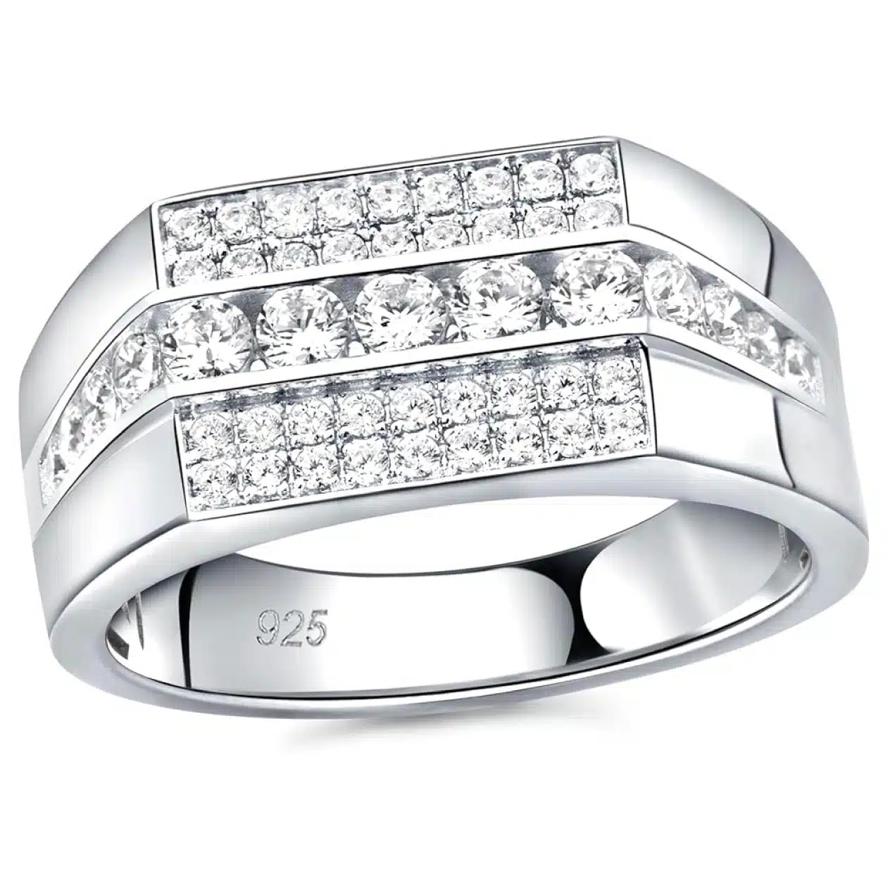 Heinlov Men's Moissanite Wedding Band