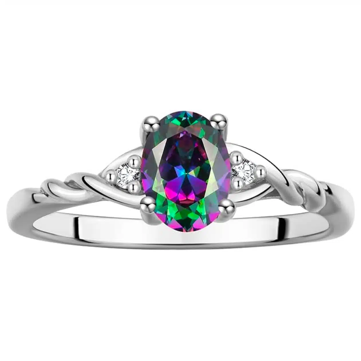 Rylos Alexandrite and Diamond Birthstone Ring