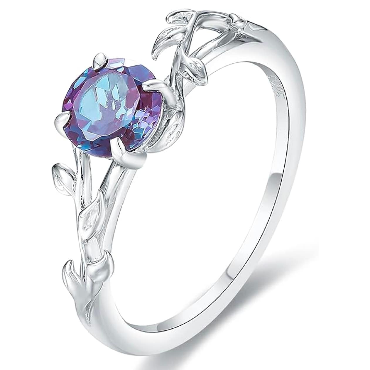 IRROYA Leaf Design Alexandrite Solitaire Ring