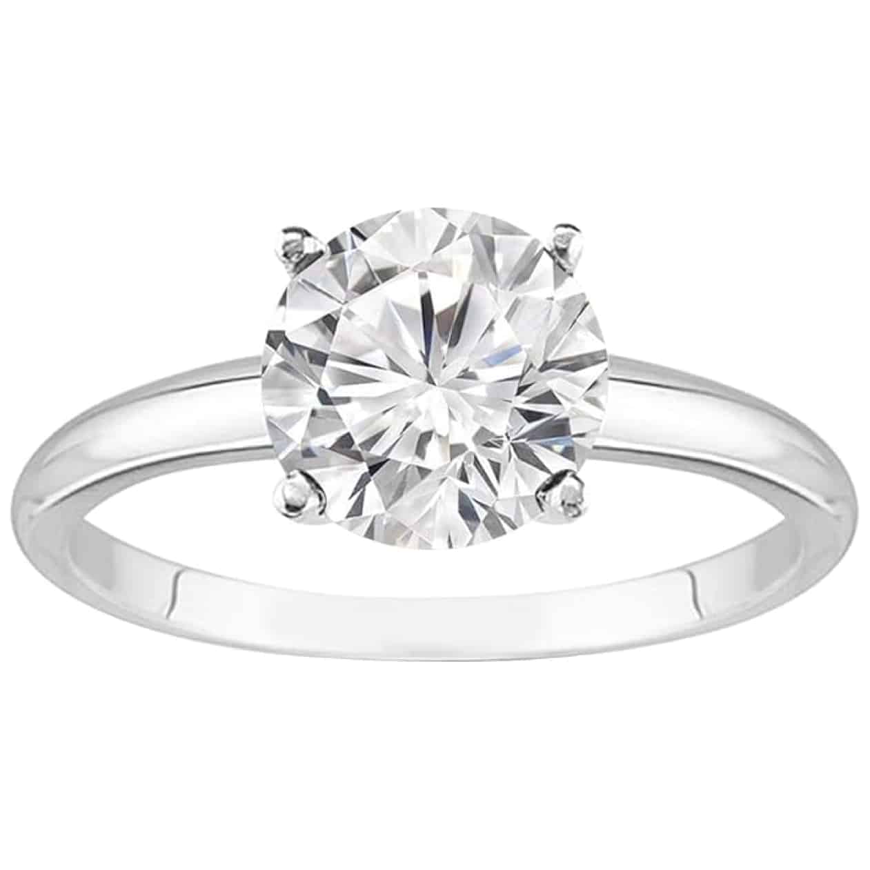 Houston Diamond District Round Cut Lab Grown Diamond Solitaire Ring