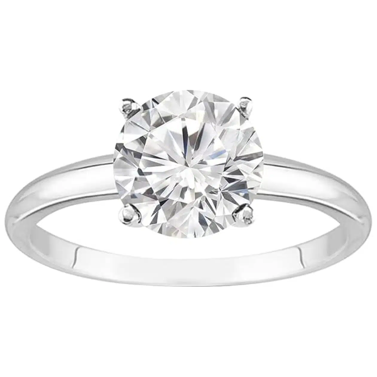 Houston Diamond District Round Cut Lab Grown Diamond Solitaire Ring