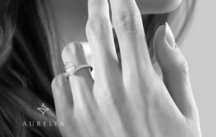 1 to 5 Carat Pear and Round Cut Lab Grown Diamond Three Stone Engagement Ring in White Gold, E-F Color, VS2-SI1 Clarity