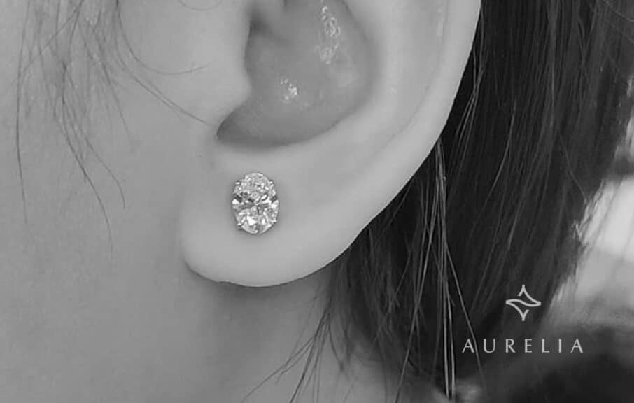 Fascinating Diamonds 5 Carat Lab Grown Diamond Solitaire Stud Earrings in 14K White Gold, IGI Certified