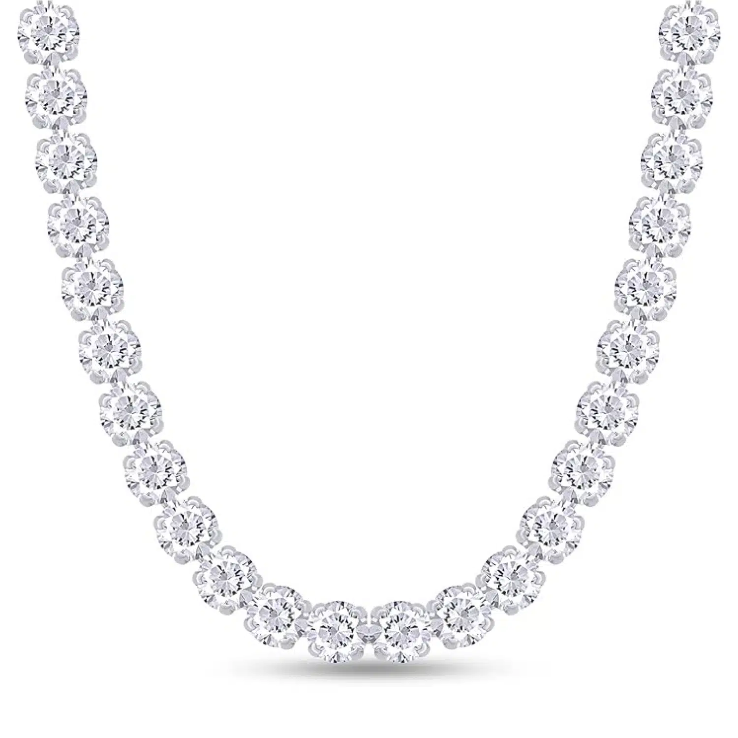 SAVEARTH DIAMONDS 33 Carat to 62 Carat 5MM Round Cut Lab Created Moissanite Tennis Chain Necklace