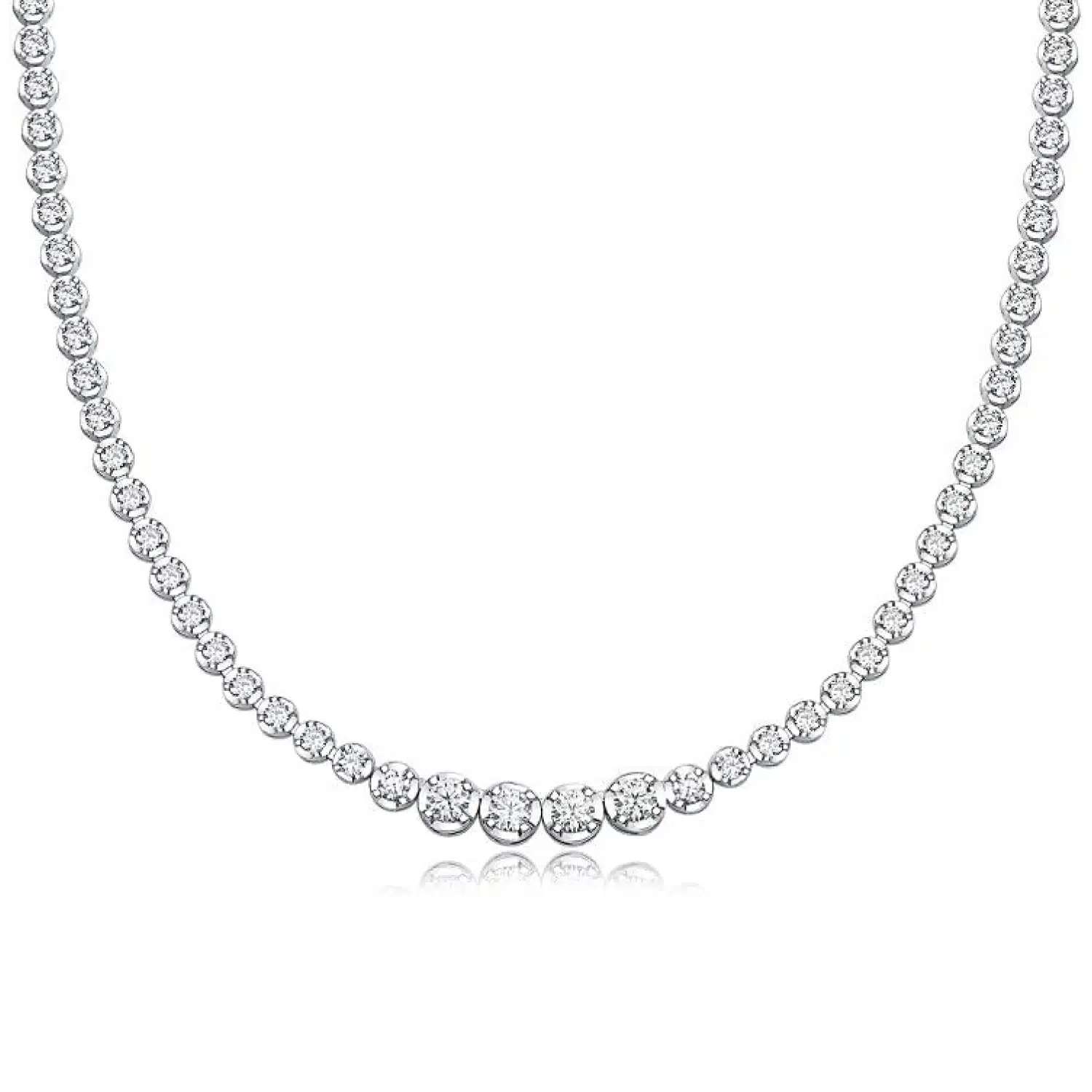 14K Gold Tennis Necklace with VS1 1.2 Carat Diamond, Comprised of Four 0.3 Carat Diamond- Luxurious Collarbone Chain