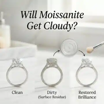 Will Moissanite Get Cloudy? The "Oil Slick" Stain & How to Fix It