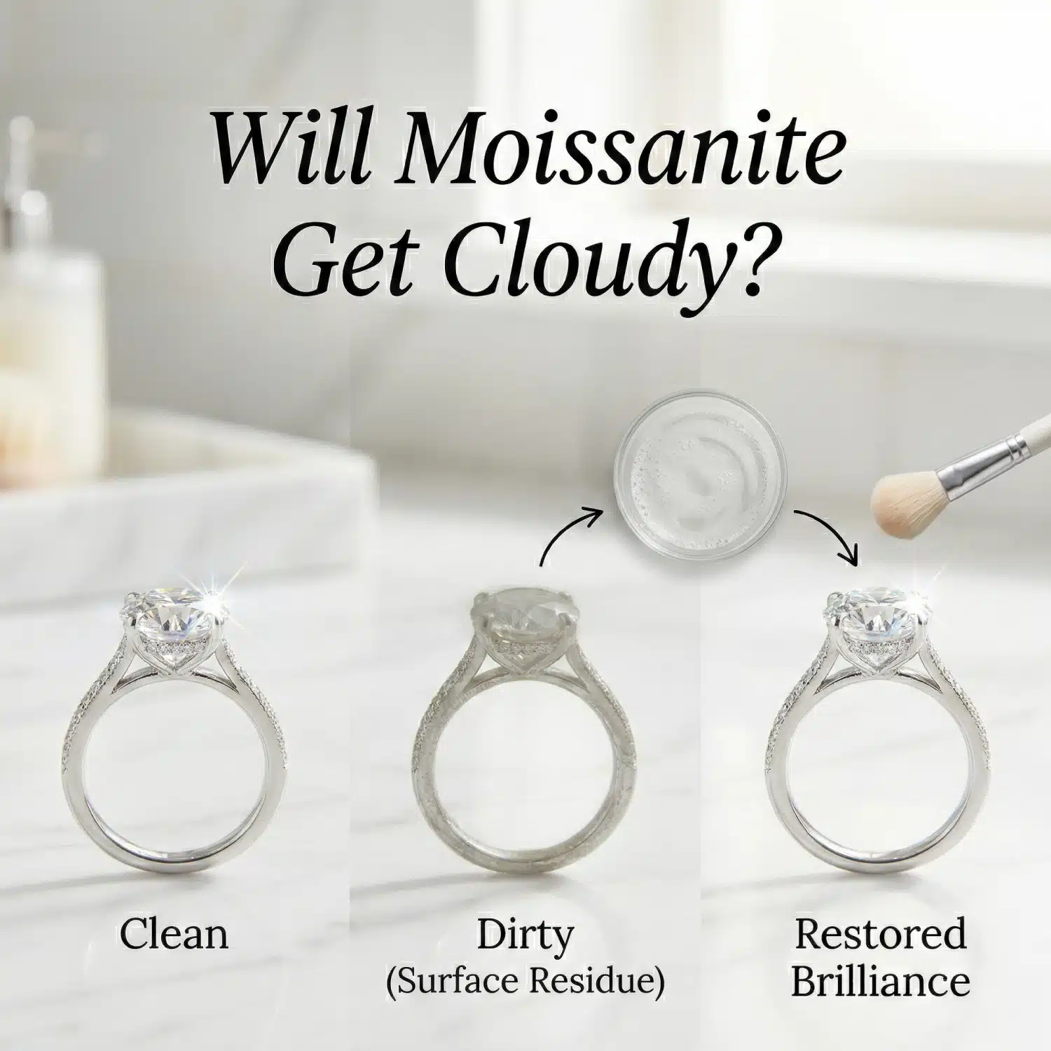 Will Moissanite Get Cloudy? The "Oil Slick" Stain & How to Fix It