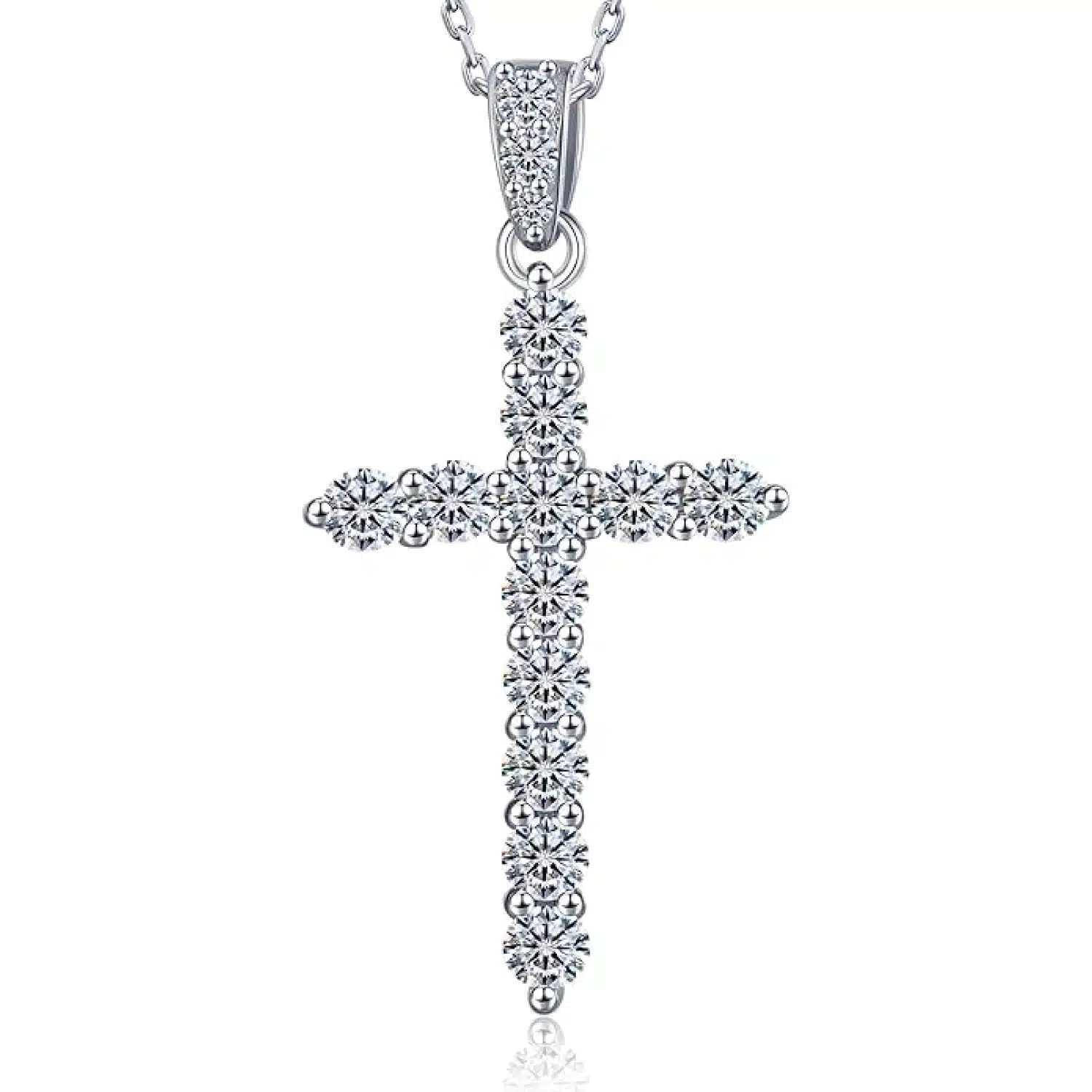 1.2 Carat Moissanite Cross Pendant Necklace