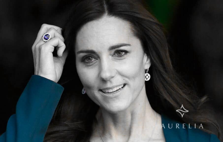 Kate Middleton's finger: a sapphire engagement ring; combining her love for tradition with the boldness of a colored gemstone.