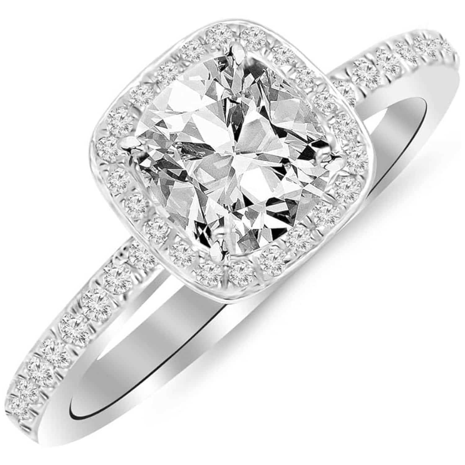 Houston Diamond District Moissanite Diamond Engagement Ring