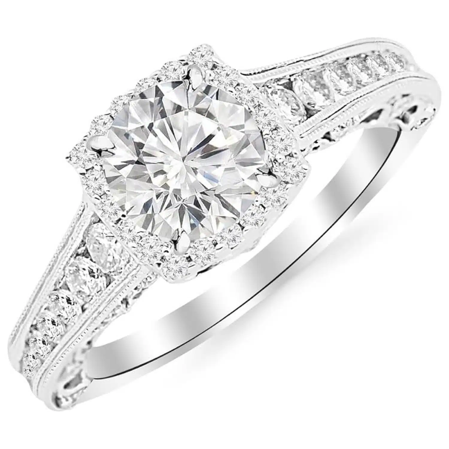 Houston Diamond District Moissanite Engagement Ring