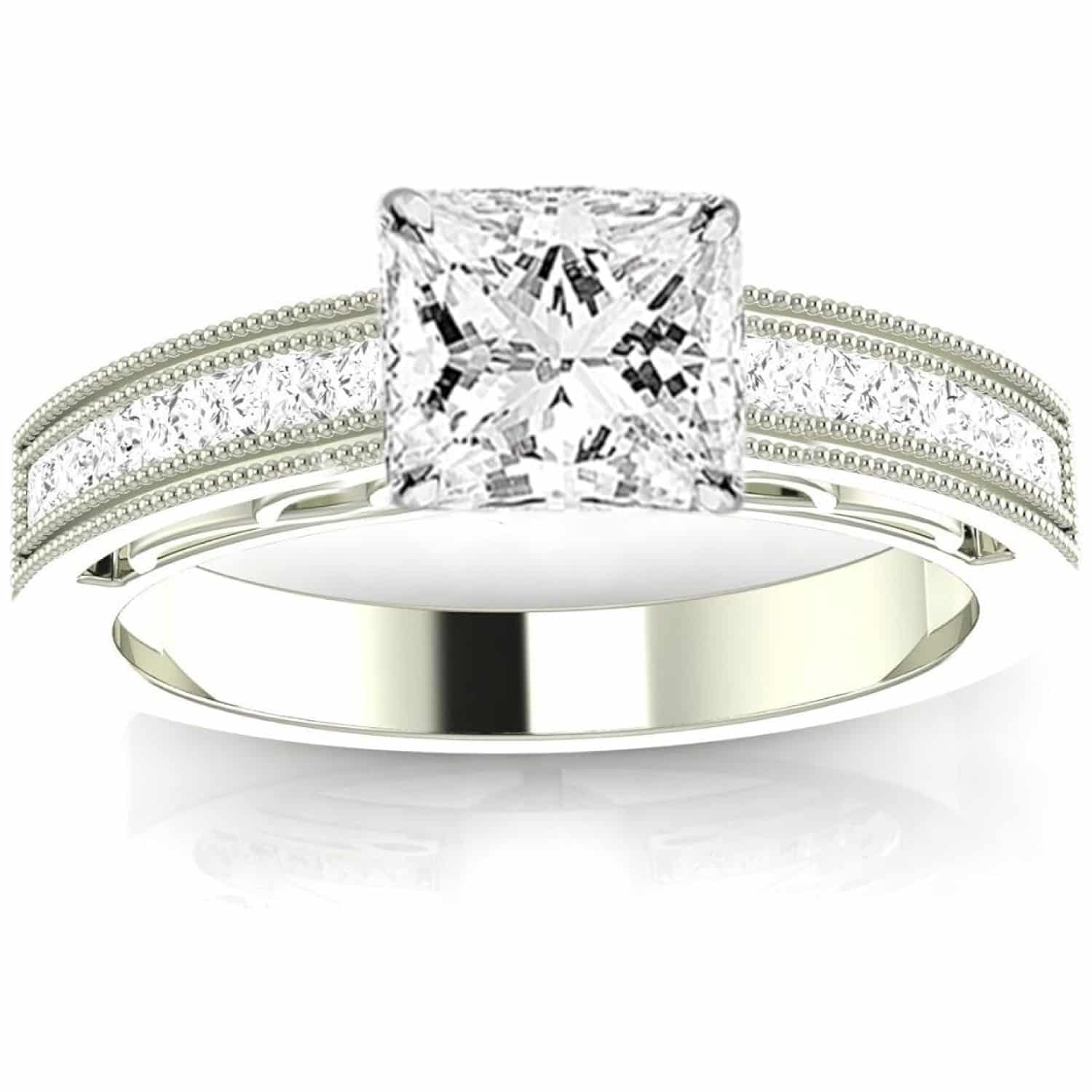 Houston Diamond District 2 Carat Princess Moissanite Diamond Ring