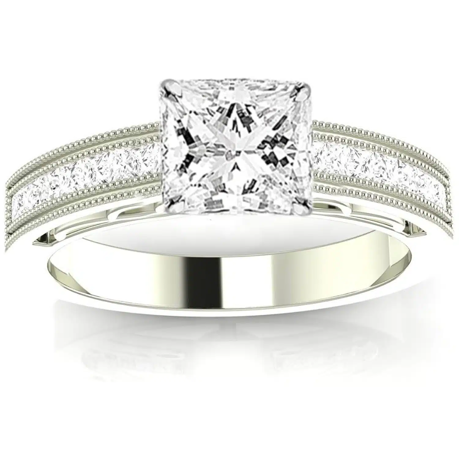 Houston Diamond District 2 Carat Princess Moissanite Diamond Ring