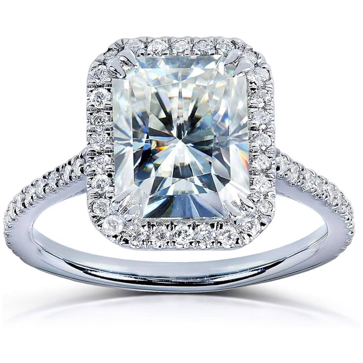 Kobelli 3 Carat Radiant-Cut Moissanite Diamond Engagement Ring