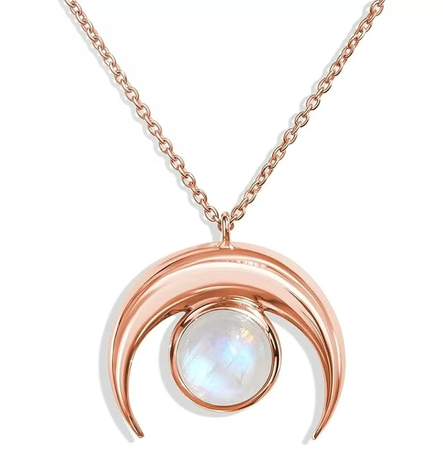 Moon Magic - Authentic Moonstone, Opal, Black Obsidian Necklaces/Real 925 Sterling Silver - 18k Rose and Yellow Gold