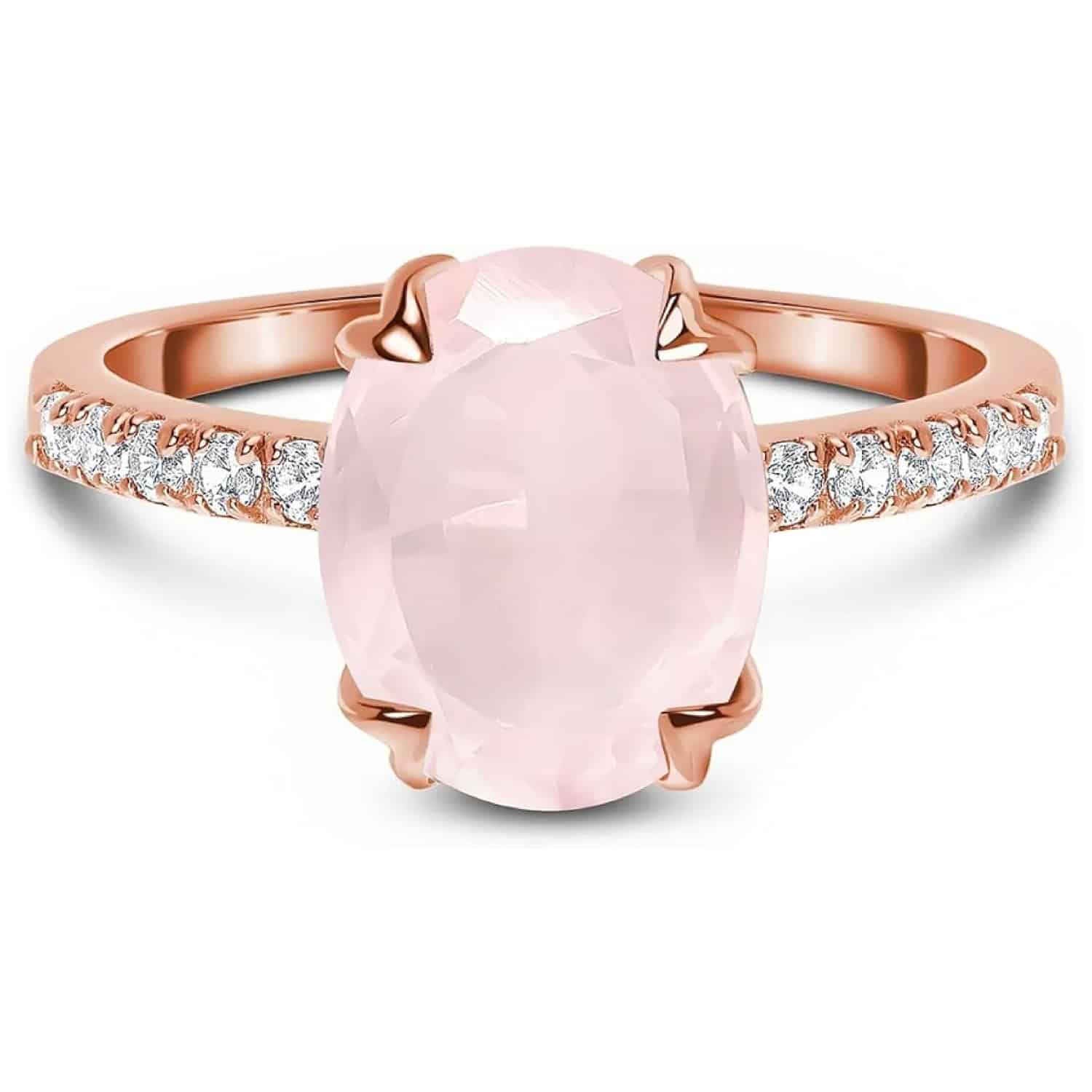 Moon Magic Rose Quartz Wedding Ring