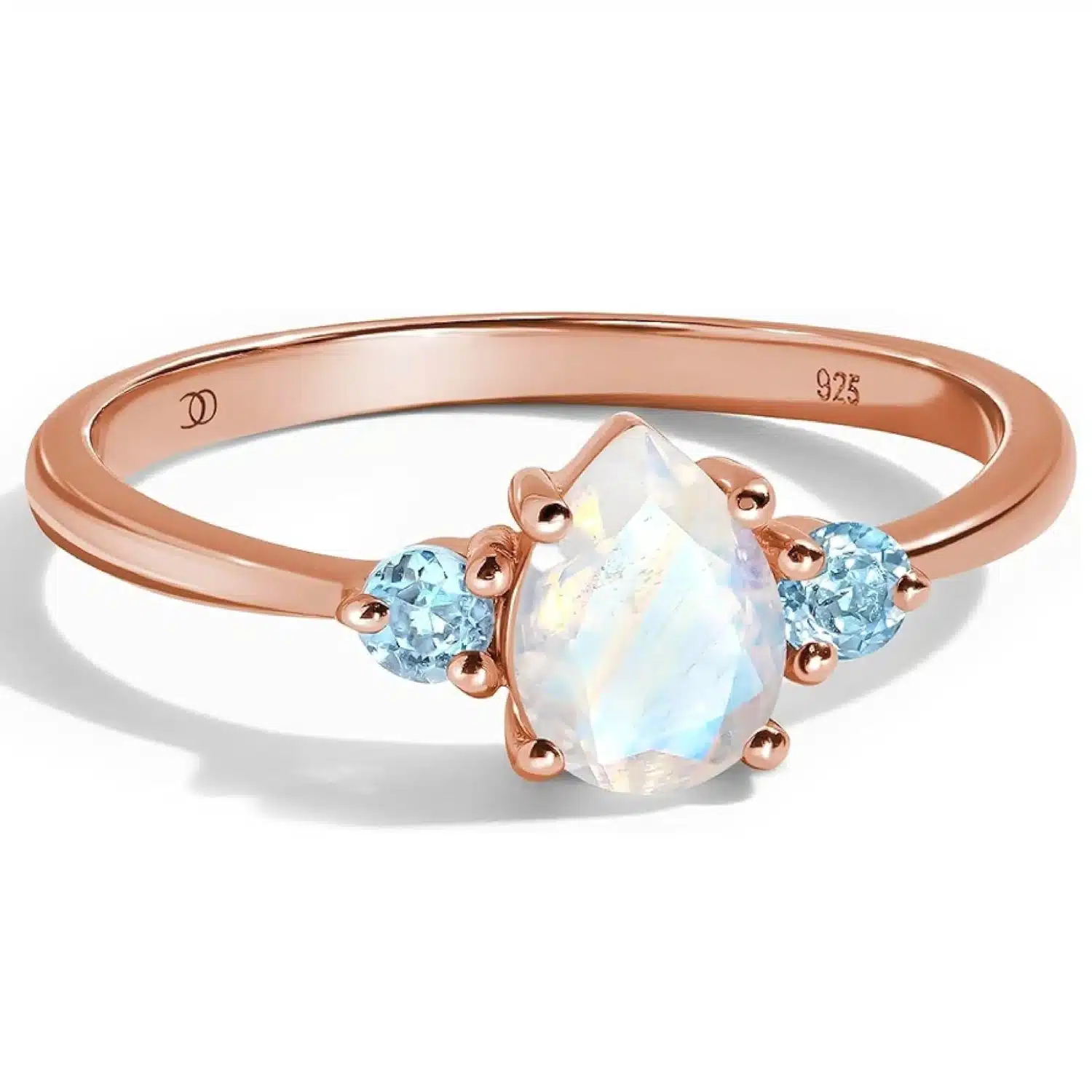 Moon Magic Rainbow Moonstone Wedding Ring