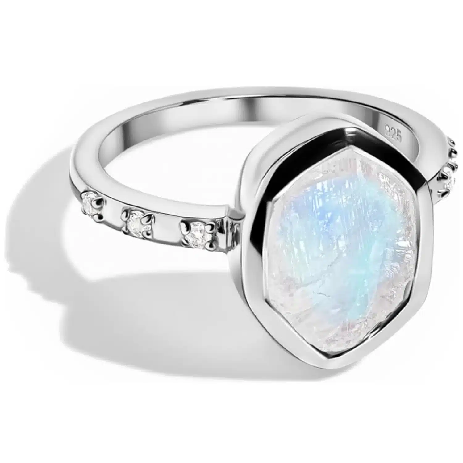 Moon Magic Raw Crystal Moonstone Ring - Hypnotic