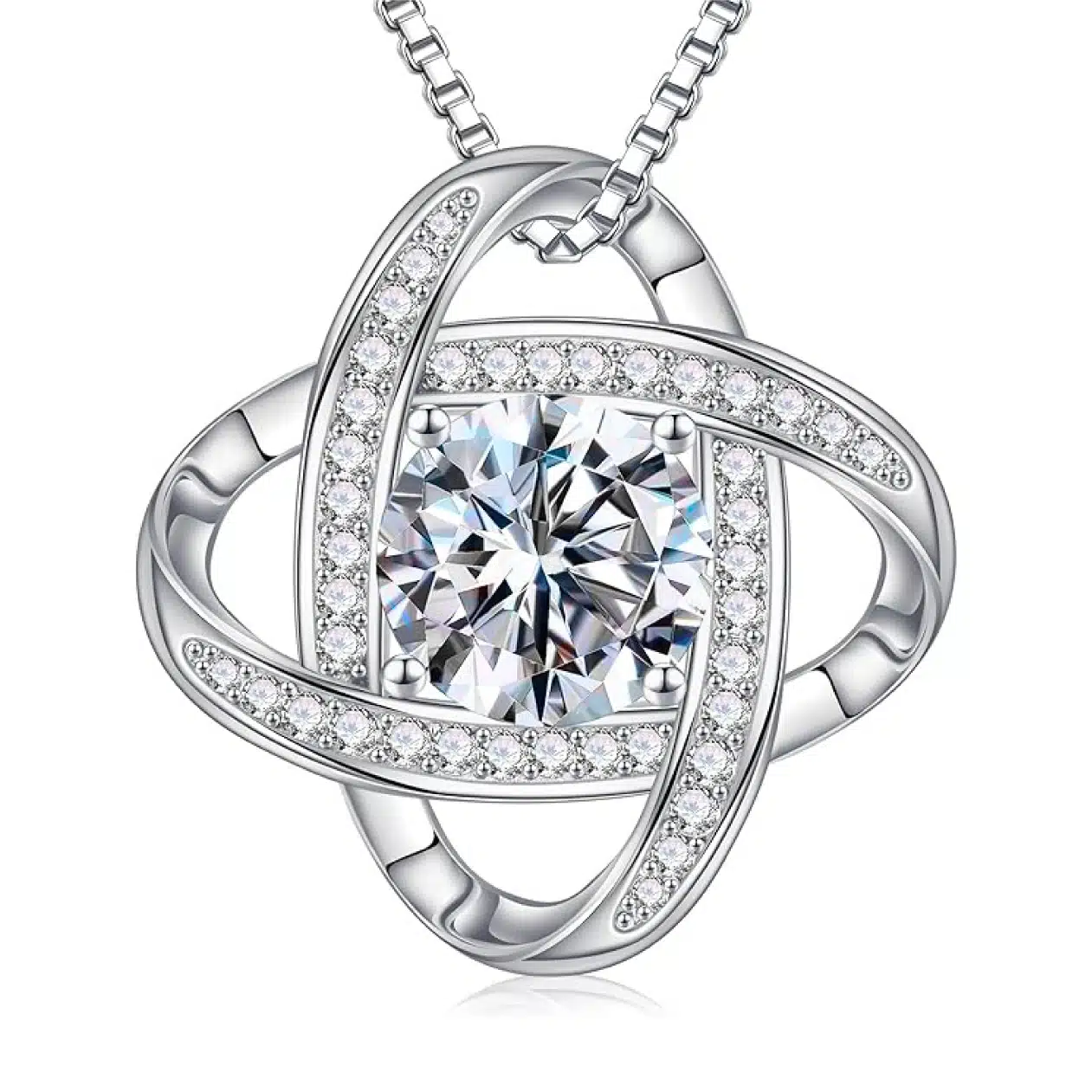 MOOSEA Moissanite Love Knot Necklace