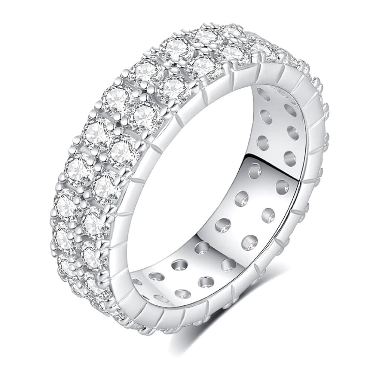 CACESTONE Moissanite Wedding Band Ring