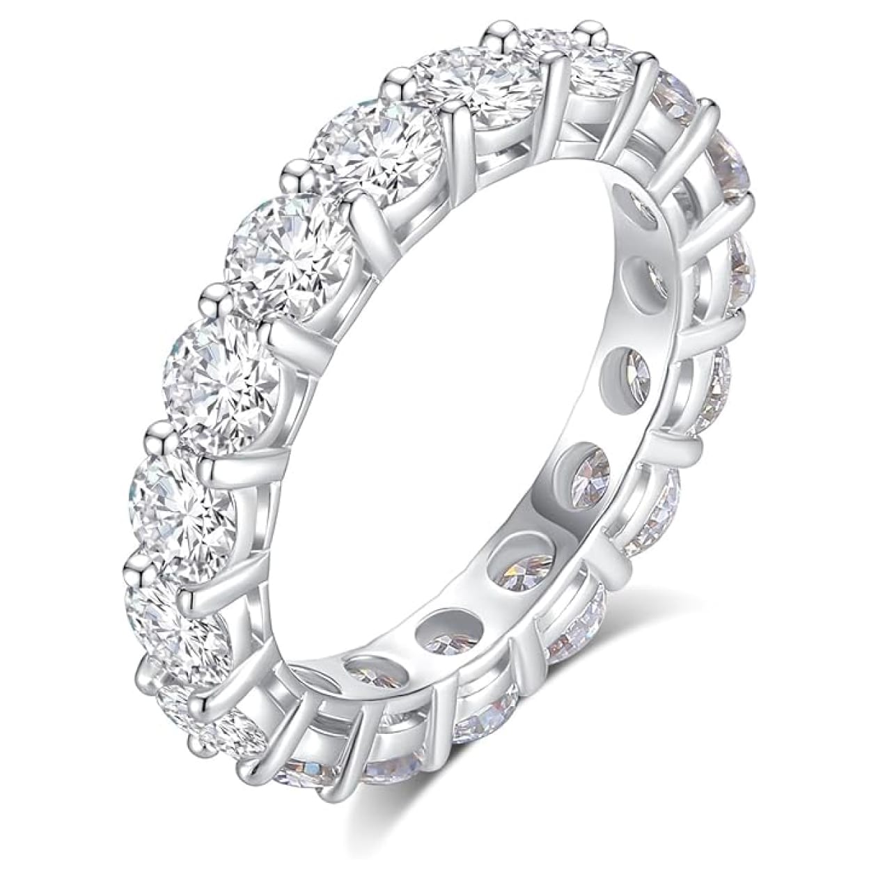 CACESTONE Moissanite Wedding Band Ring