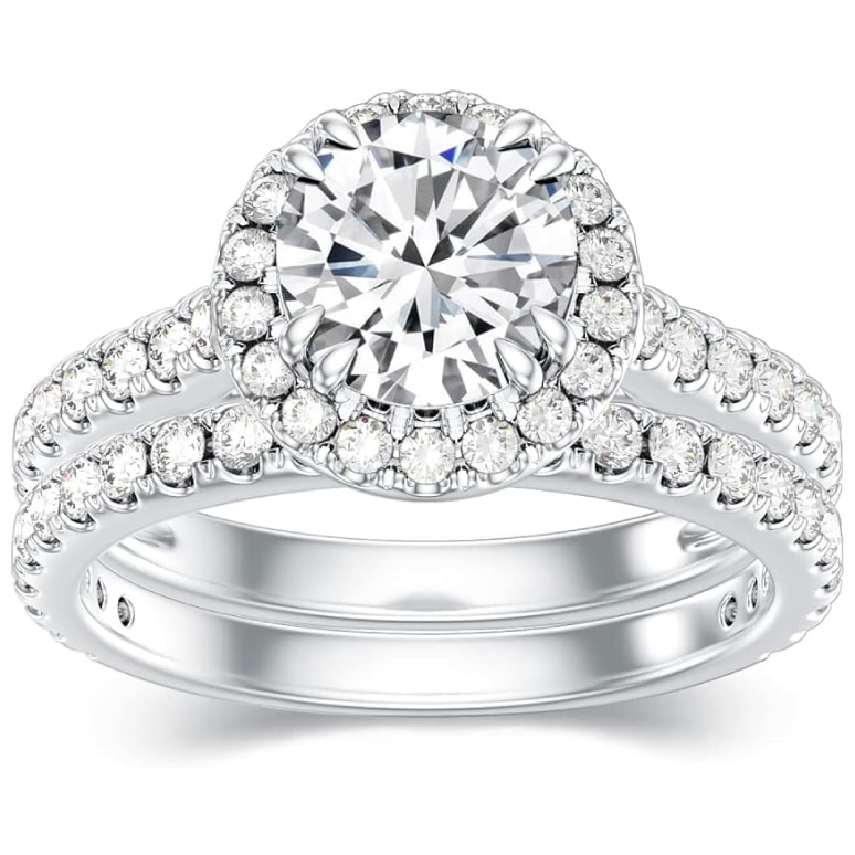 BEBEWO 1.8 Carat Moissanite Bridal Sets