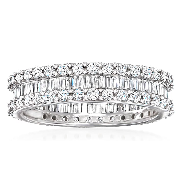 Baguette and Round Diamond Eternity Band