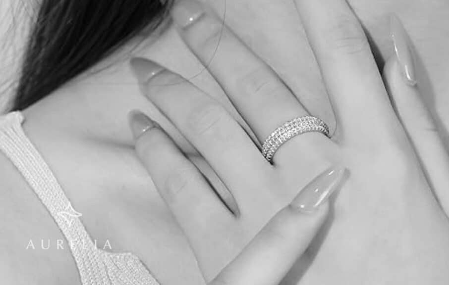 1.7 CTTW Moissanite Double Row Full Eternity Ring