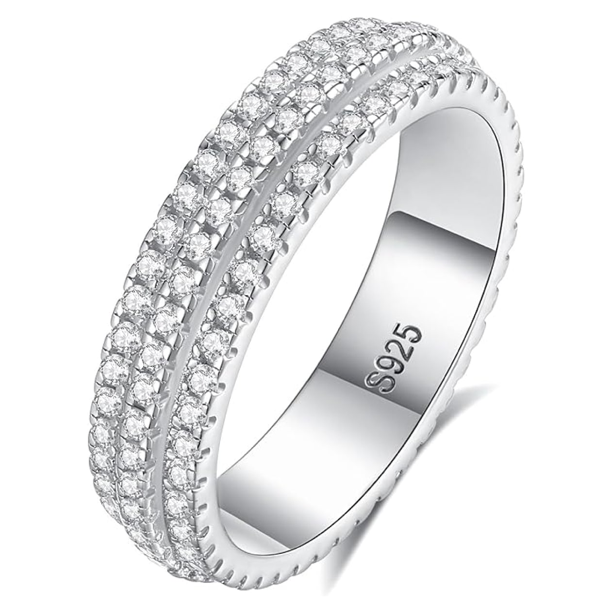 CACESTONE Moissanite Wedding Band Ring