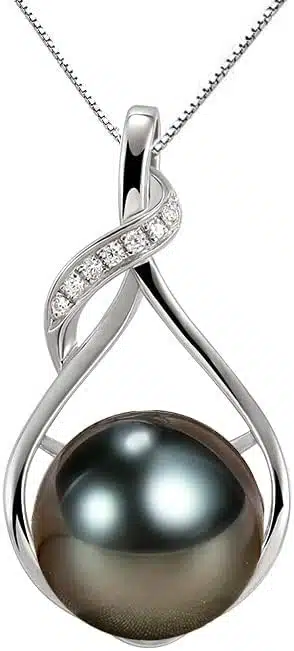 NONNYL Tahitian Black Pearl Necklace