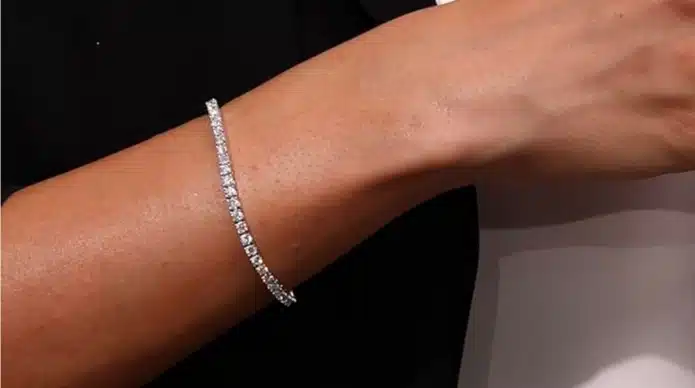 Sustainable Moissanite Bracelet in White or Yellow Gold Plating