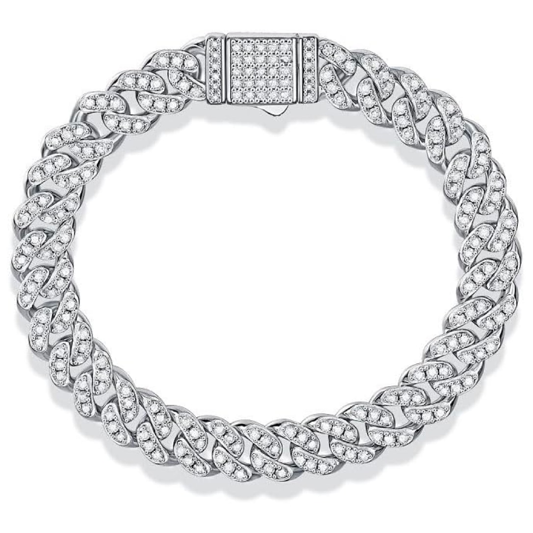 Shimspex 18K Gold Overlay S925 Silver Unisex Cuban Link Bracelet