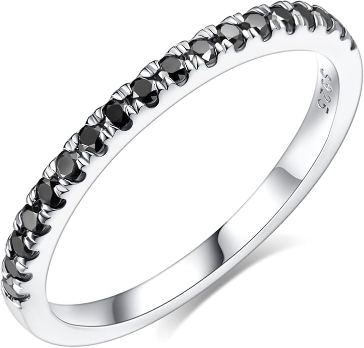 Black Moissanite Wedding Band