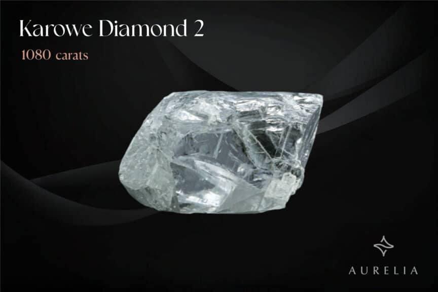 Karowe Diamond: 1,080 carats on a black marvel background