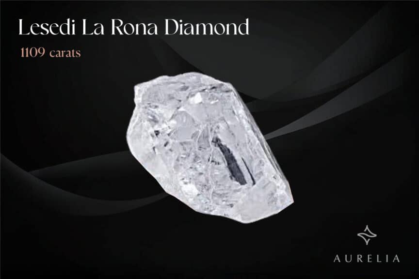 Lesedi La Rona Diamond on a black marvel background