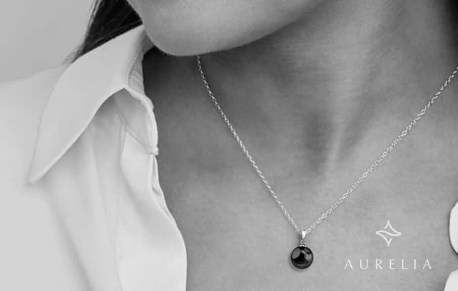 8-9mm Genuine Tahitian Pearl Necklace in Sterling Silver