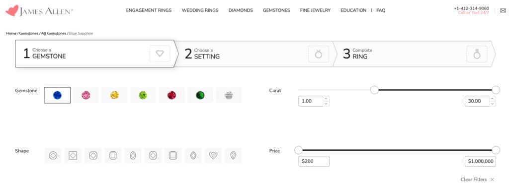 Pick Your Gemstone at James Allen