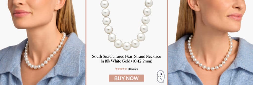 South Sea Cultured Pearl Strand Necklace In 18k White Gold (10-12.2mm)