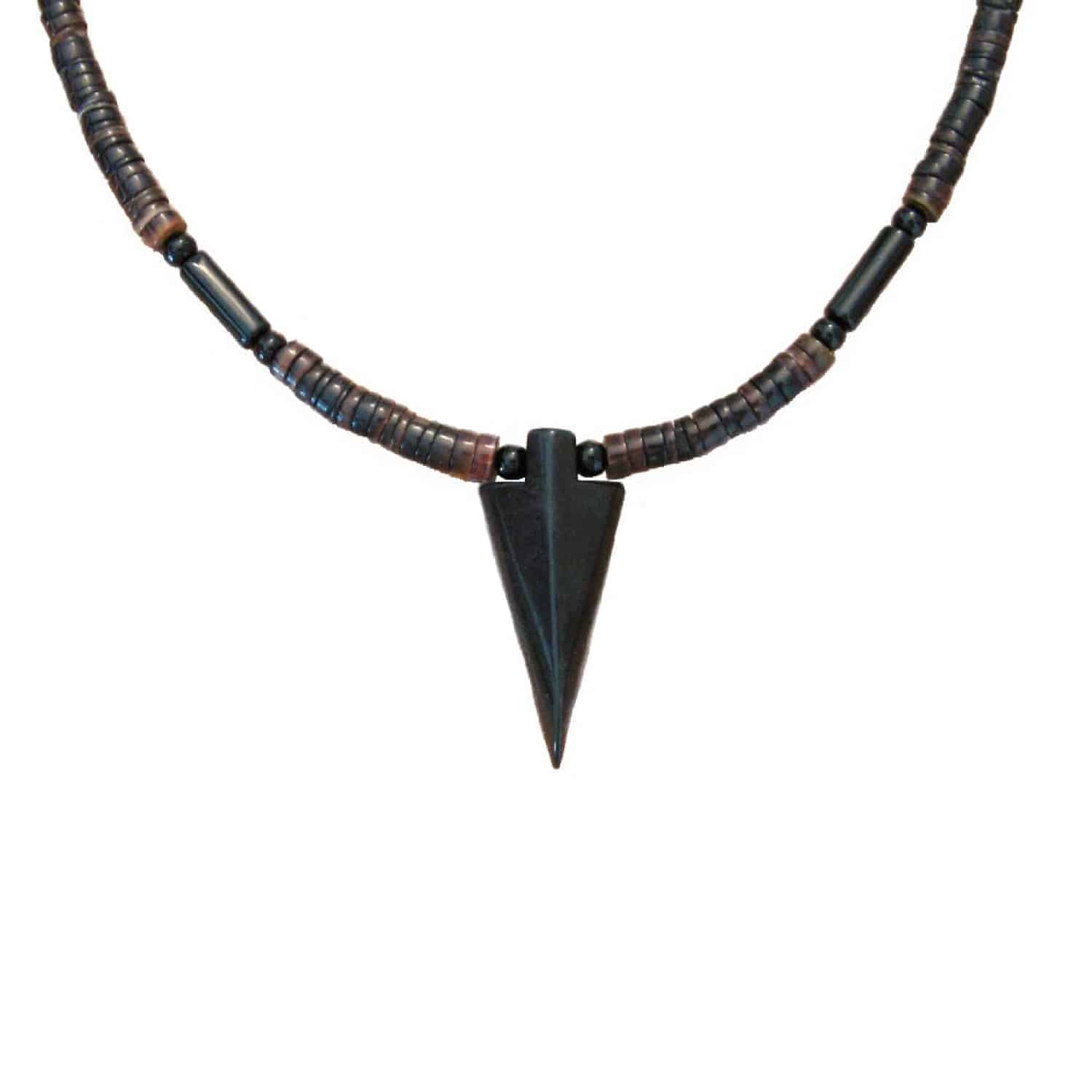 Black Jasper Arrowhead Pendant Necklace